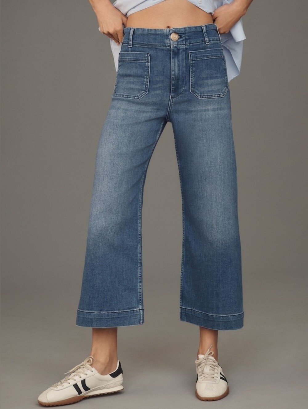 Maeve The Colette Crop High-Rise Wide-Leg Jean 32 Anthropologie Denim